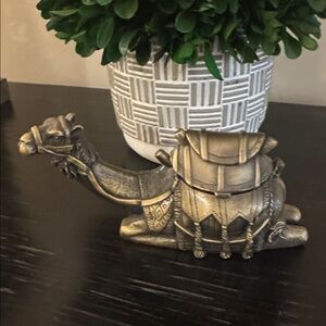 Vintage Heavy Antique Brass Camel Trinket Box Authentic from Egypt